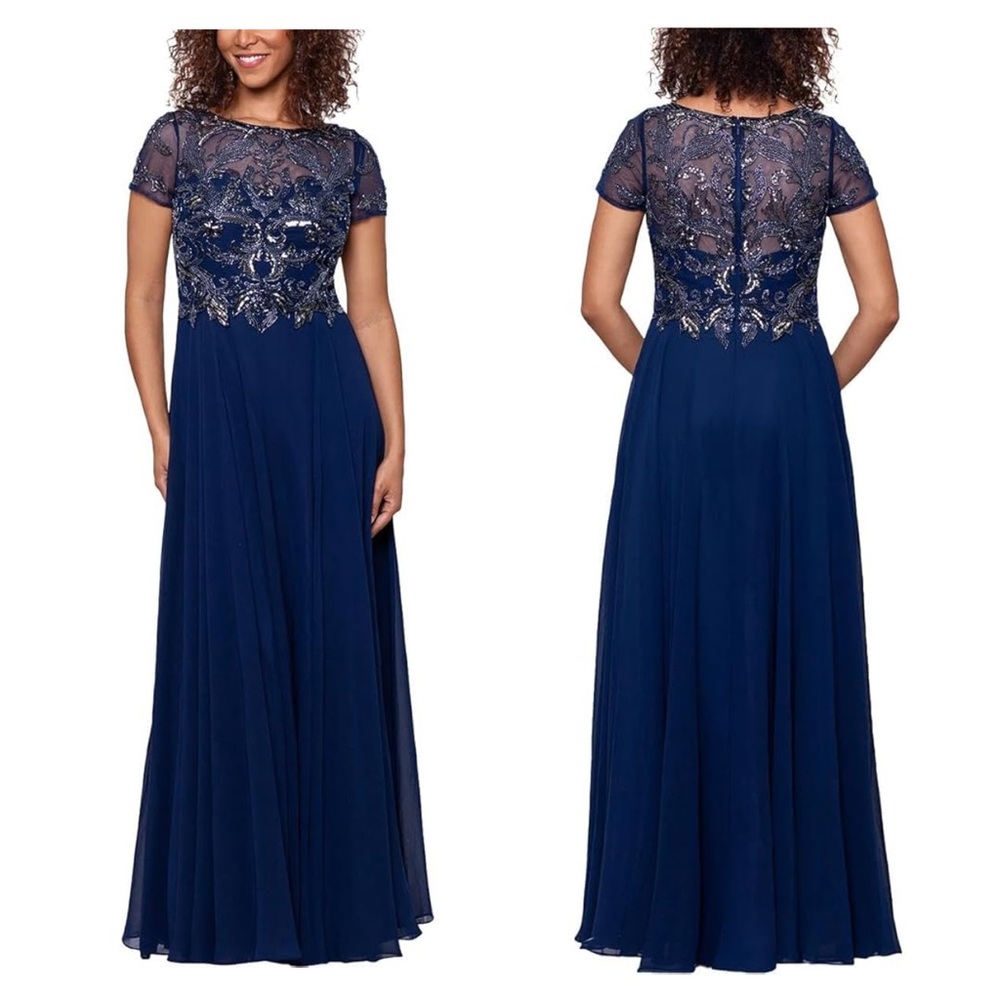 NWT Xscape Beaded Chiffon Formal Gown – Size 12